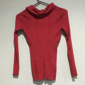 Red cowl sweater